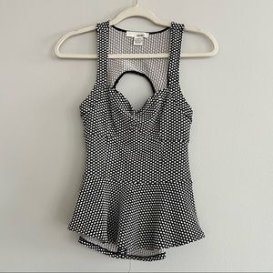 Polka dot peplum tank top